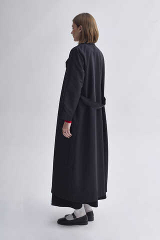 Double Breasted Classic Trenchcoat Black - 10