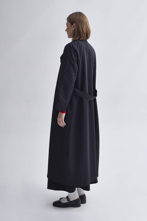 Double Breasted Classic Trenchcoat Black - 10