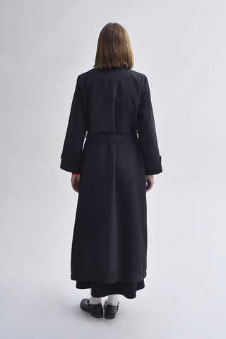 Double Breasted Classic Trenchcoat Black - 11