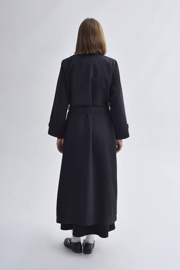 Double Breasted Classic Trenchcoat Black - 11