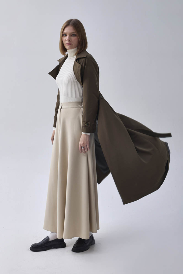 Double Breasted Classic Trenchcoat Dark Khaki - 8