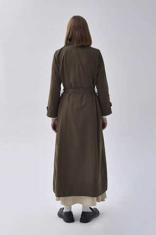 Double Breasted Classic Trenchcoat Dark Khaki - 13