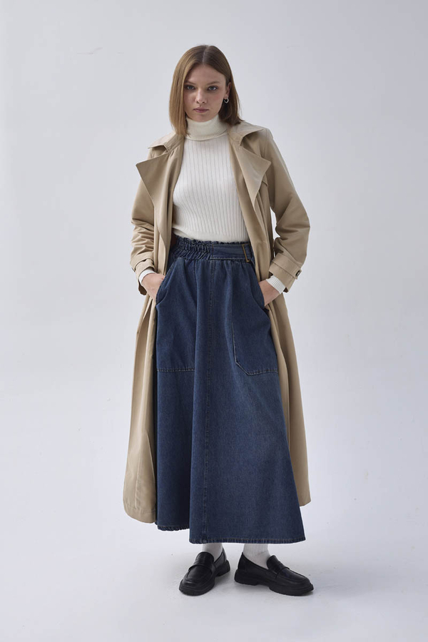 Double Breasted Classic Trenchcoat Stone - 9