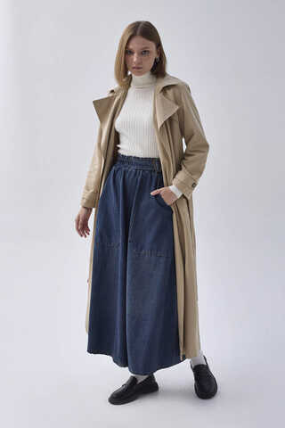 Double Breasted Classic Trenchcoat Stone - 10