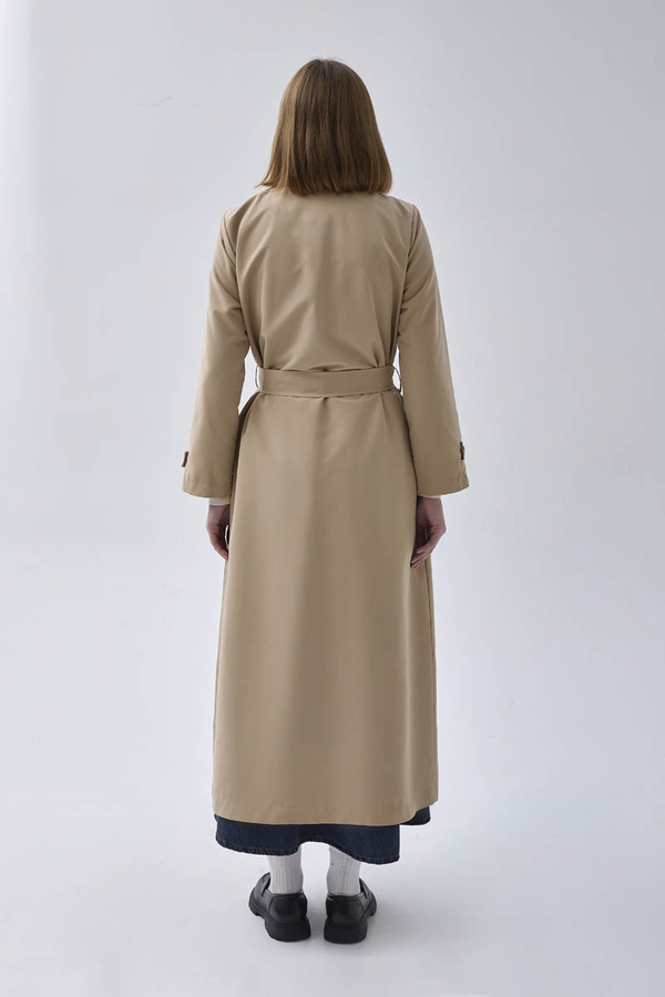 Double Breasted Classic Trenchcoat Stone - 14