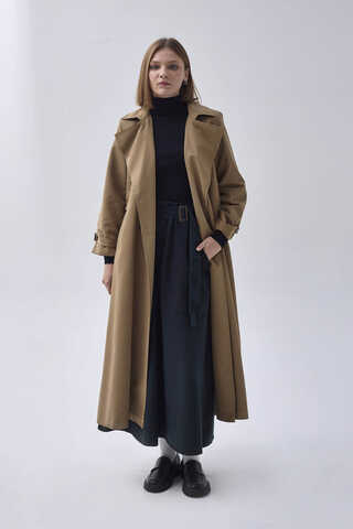 Double Breasted Classic Trenchcoat Tan - 2