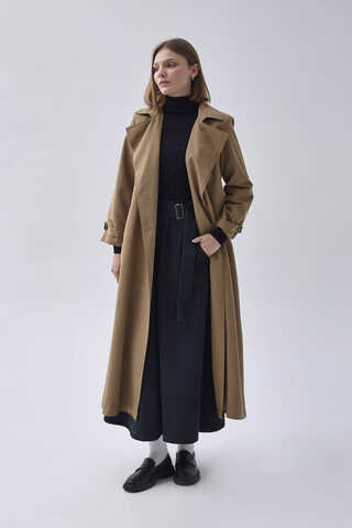 Double Breasted Classic Trenchcoat Tan - 3