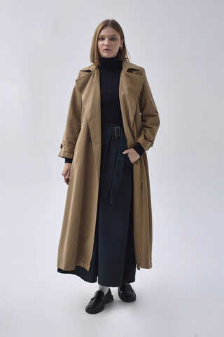 Double Breasted Classic Trenchcoat Tan - 4