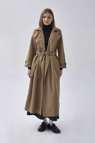 Double Breasted Classic Trenchcoat Tan - 6