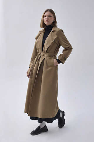 Double Breasted Classic Trenchcoat Tan - 7