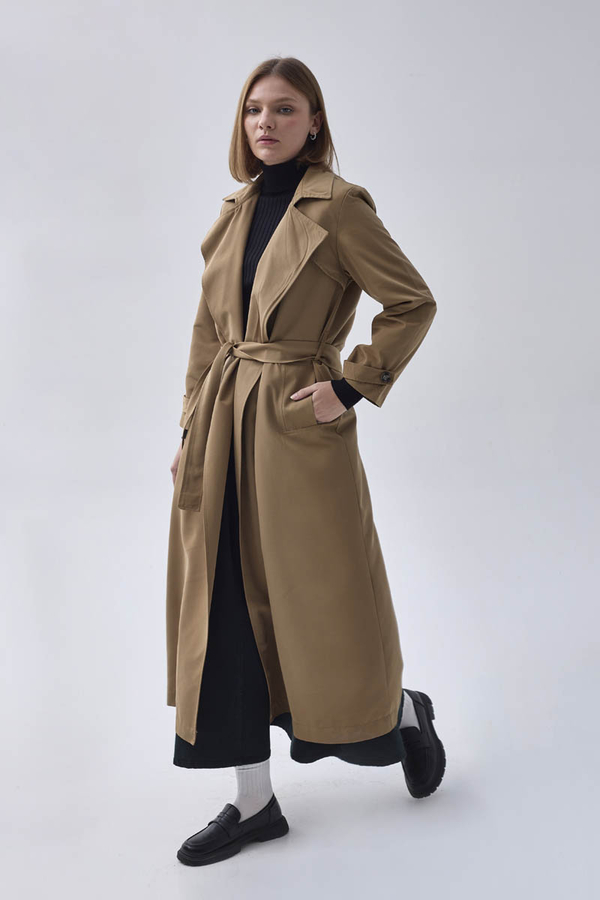 Double Breasted Classic Trenchcoat Tan - 8