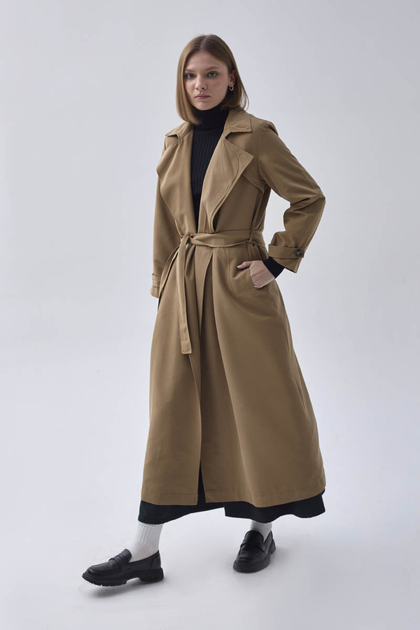 Double Breasted Classic Trenchcoat Tan - 9