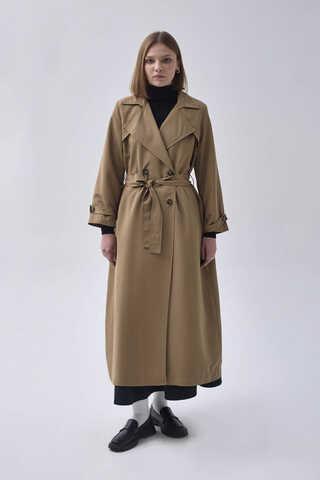 Double Breasted Classic Trenchcoat Tan - 10