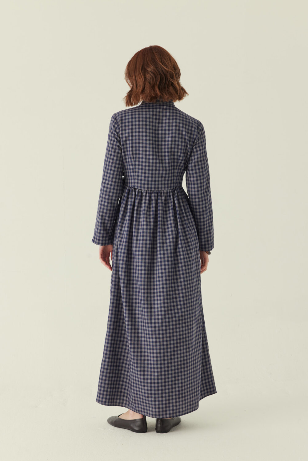 Double-Breasted Plaid Dress Gray - 5