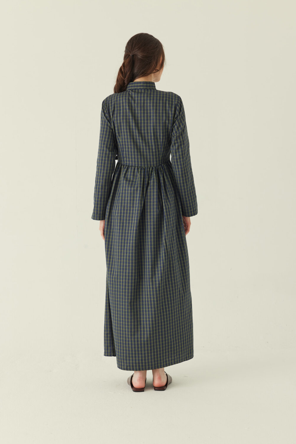 Double-Breasted Plaid Dress Khaki - 7