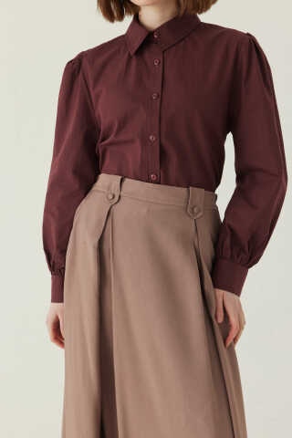 Double Pleated Tencel Skirt Mink - 2