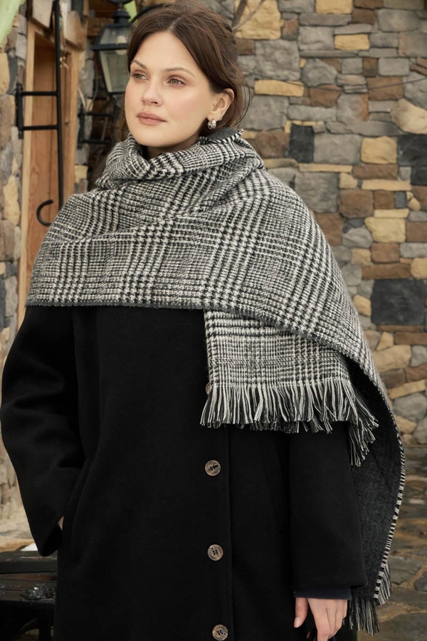 Double Sided Scarf Anthracite - 1