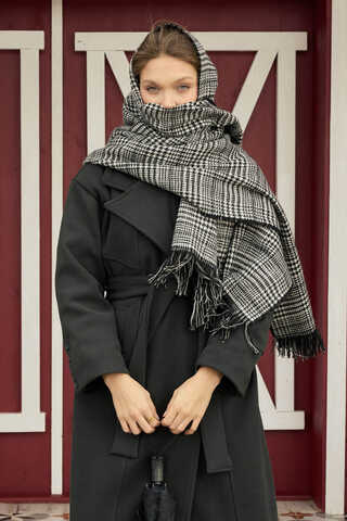 Double Sided Scarf Black - 5