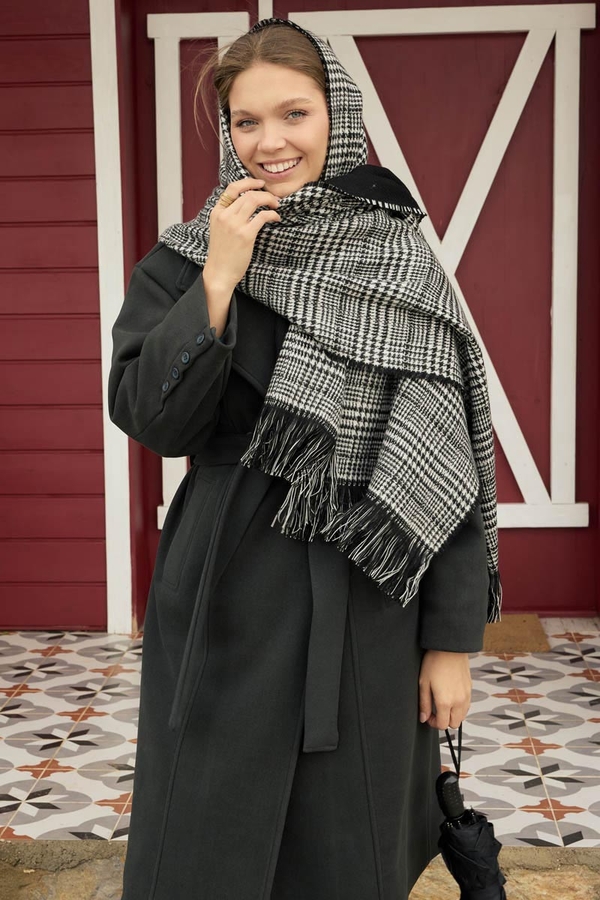 Double Sided Scarf Black - 1