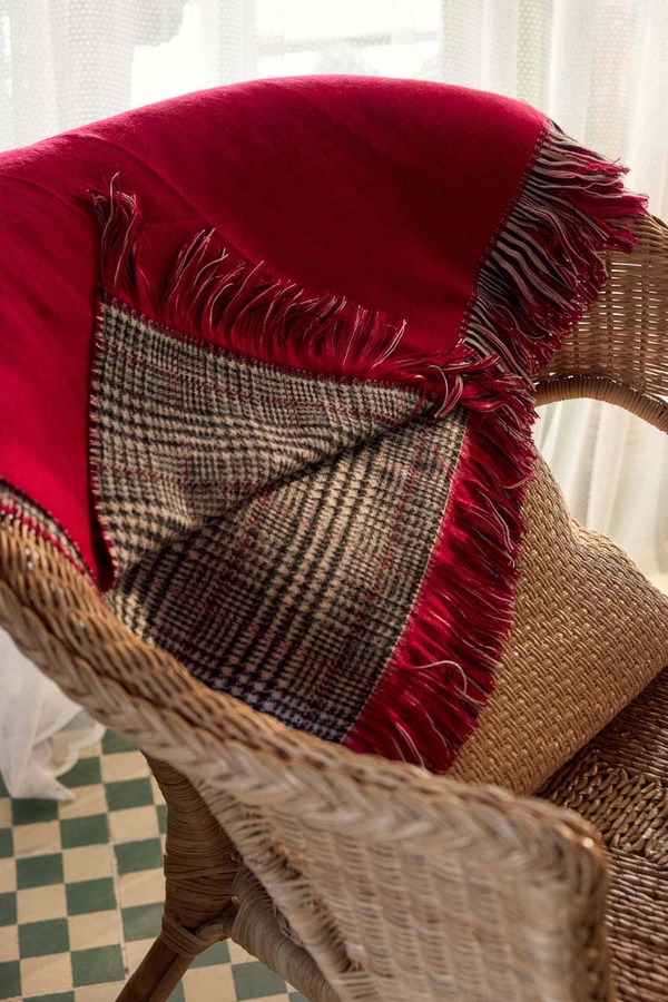 Double Sided Scarf Red - 1