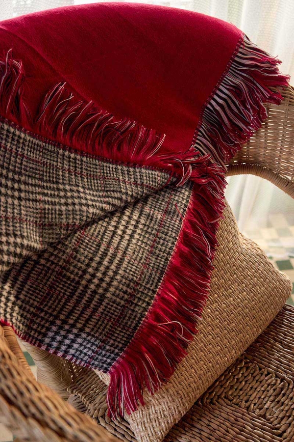 Double Sided Scarf Red - 3