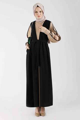 Dressed Abaya Suit Black - 1