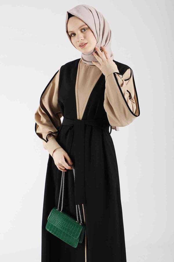 Dressed Abaya Suit Black - 2