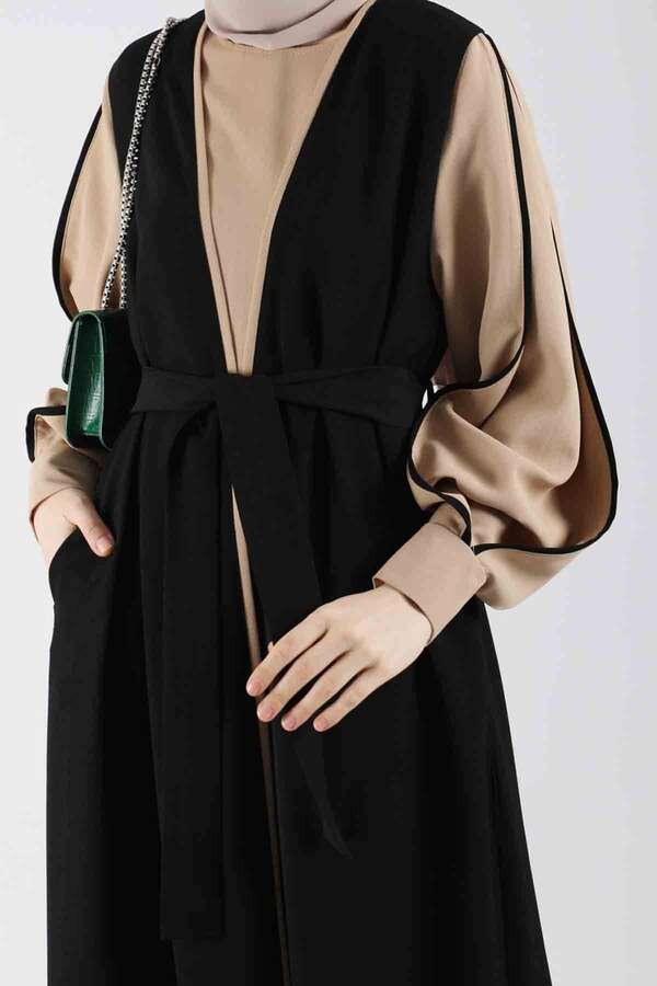Dressed Abaya Suit Black - 4