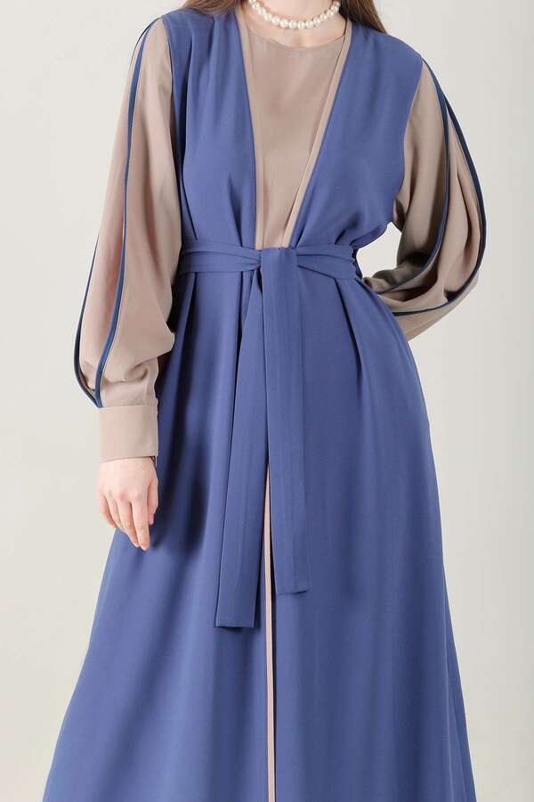 Dressed Abaya Suit İndigo - 2