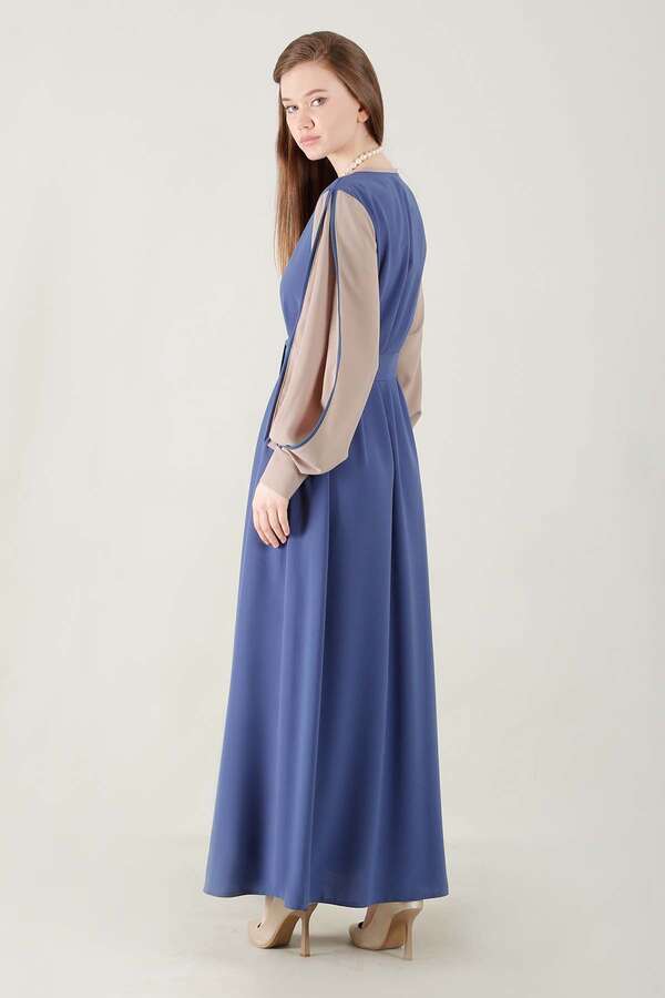 Dressed Abaya Suit İndigo - 4