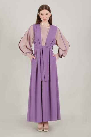 Dressed Abaya Suit Lilac - 1