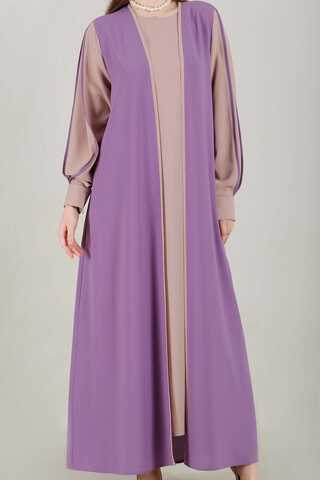 Dressed Abaya Suit Lilac - 4