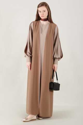 Dressed Abaya Suit Milky Brown - 3