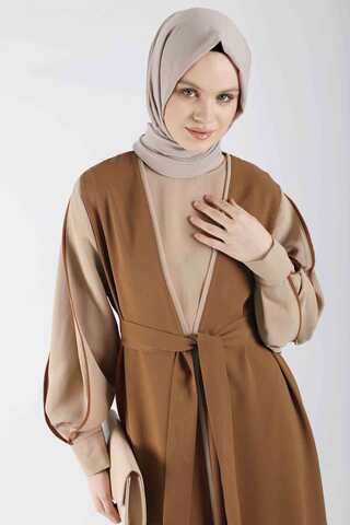Dress Abaya Suit Tan - 2