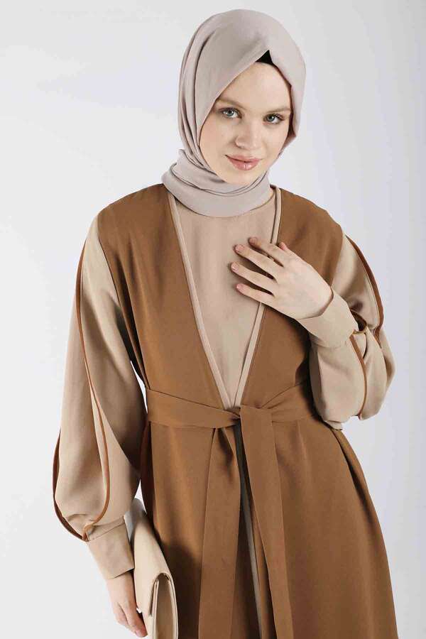Dress Abaya Suit Tan - 2