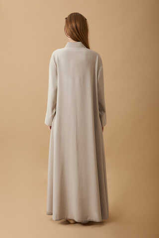 Dress with Frilled Yoke Detail Stone - 7