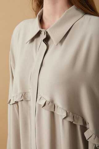 Dress with Frilled Yoke Detail Stone - 5