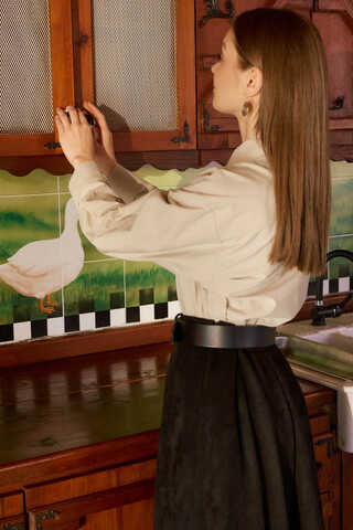 Drop-Shoulder Buttoned Shirt Stone - 6