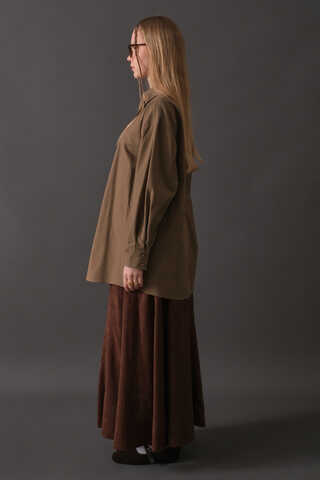 Dropped Shoulder Button-Front Shirt Earth - 4
