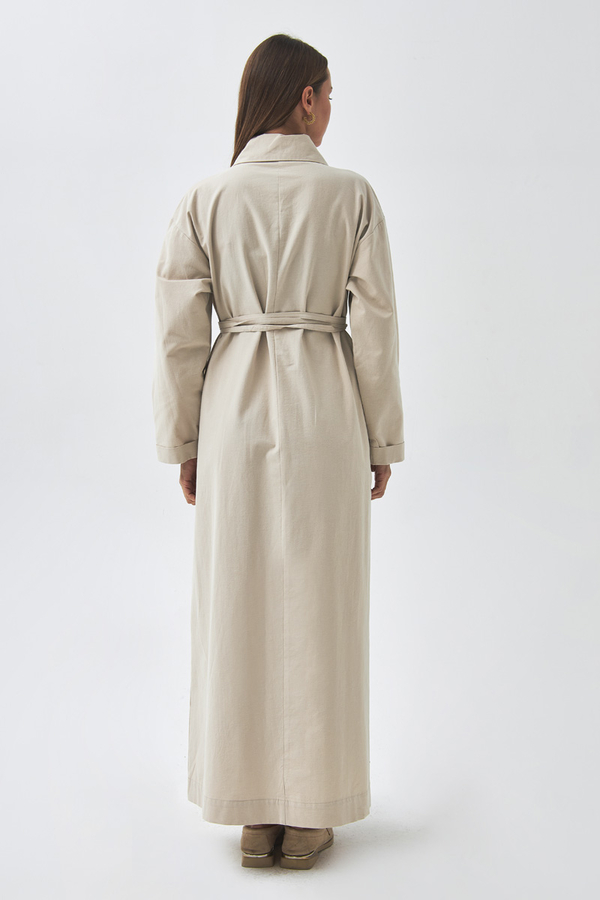 Dropped Shoulder Buttoned Dress Stone - 12