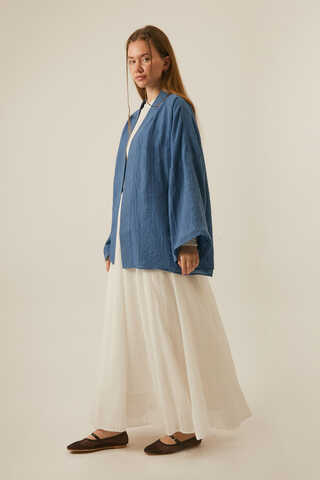 Dropped Shoulder Kimono Indigo - 6