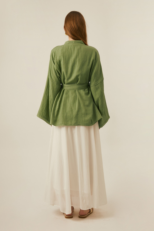 Dropped Shoulder Kimono Soft Green - 9