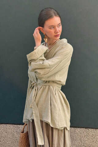 Dropped Shoulder Kimono Stone - 11