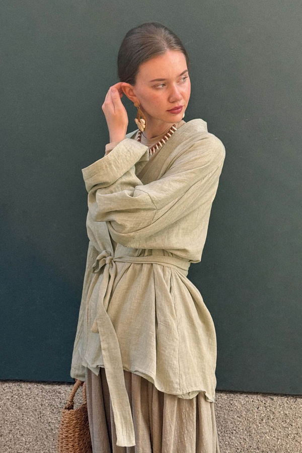 Dropped Shoulder Kimono Stone - 11