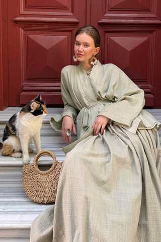 Dropped Shoulder Kimono Stone - 1