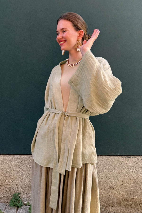 Dropped Shoulder Kimono Stone - 12