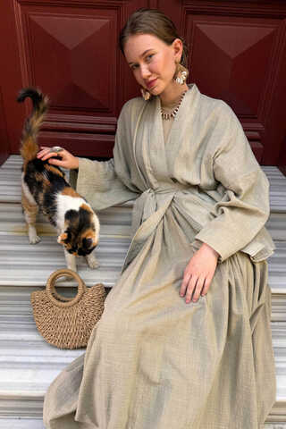 Dropped Shoulder Kimono Stone - 2