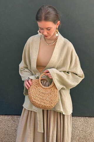 Dropped Shoulder Kimono Stone - 10