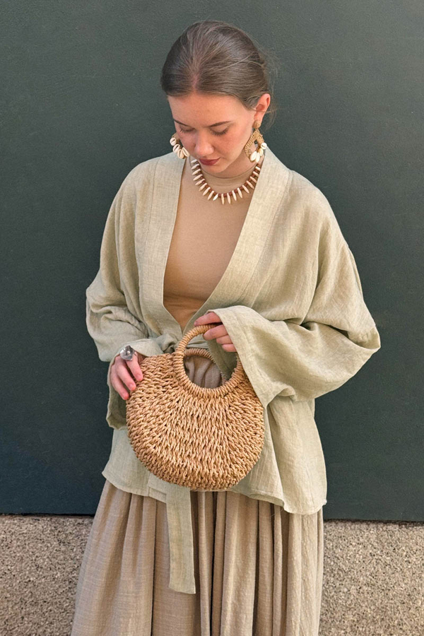 Dropped Shoulder Kimono Stone - 10