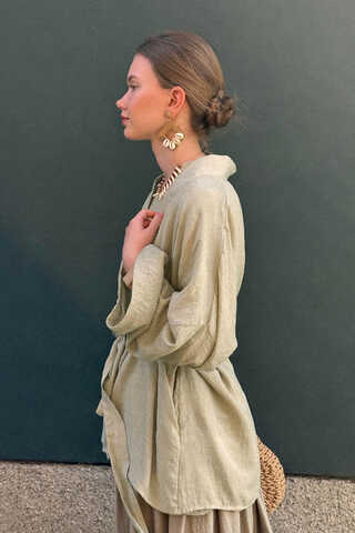 Dropped Shoulder Kimono Stone - 8